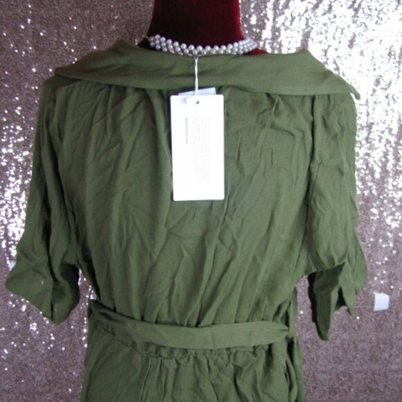 NWT BloomChic button front short sleeve belted dress 12/ L - Picture 7 of 9